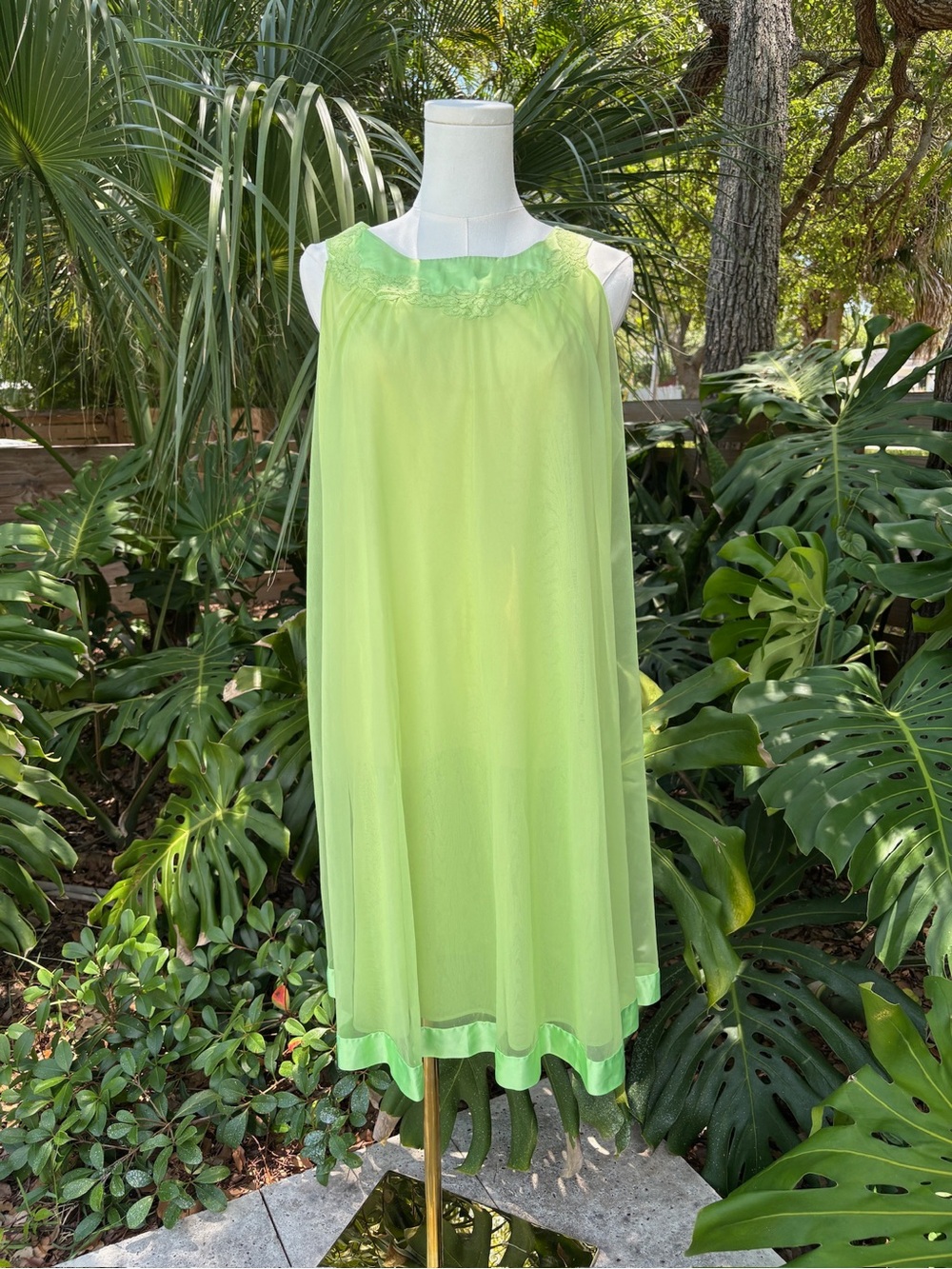 Vintage Gossard Artemis Green Peignoir Robe & Slip Set Medium